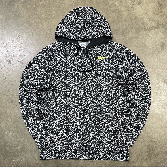 Nike Therma Fit Monochrome Camo Camouflage Swoosh Sweatshirt Hoodie - Picture 1 of 9